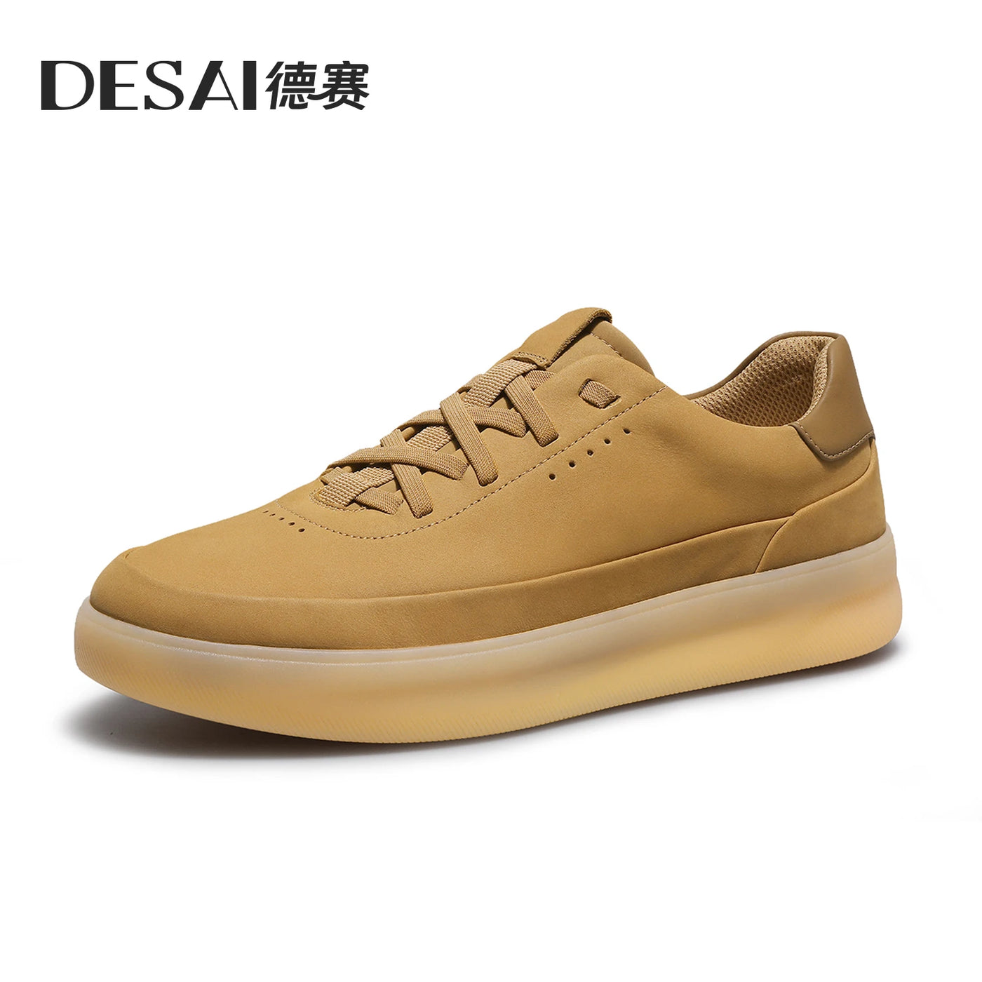 Desai shoes men's leather shoes men's 2025 new men's shoes casual shoes with light soft sole small white shoes men