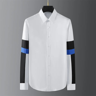 High-end men's shirt printed men's shirt long-sleeved lapel shirt daily outdoor shopping comfortable fabric large size xs-6xl