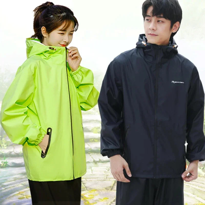 Summer Ultra Thin Raincoat Suit Waterproof Men's Women's Motorcycle Rain Coat Fishing Hiking Rainwaer Travel Outdoor Rain Gear