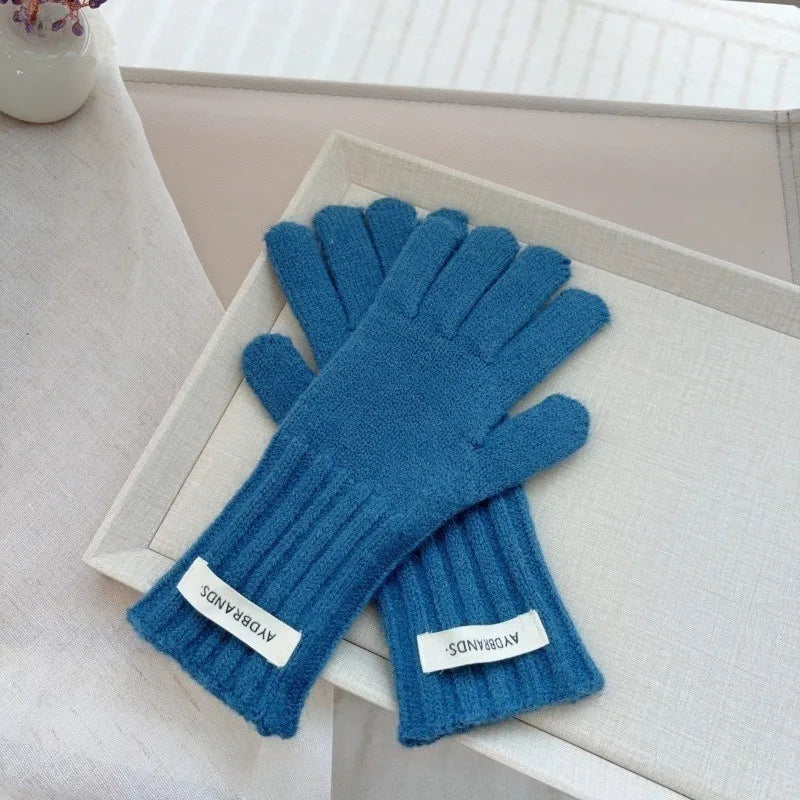 4-11Y Children's Gloves Versatile Boys Girls Split Finger Gloves with Hole Touchable Screen Autumn Winter Baby Knitted Glove
