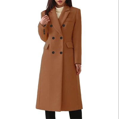 Fashion new women's autumn winter Europe and the United States long plus size woolen women's coat woolen coat women's trend