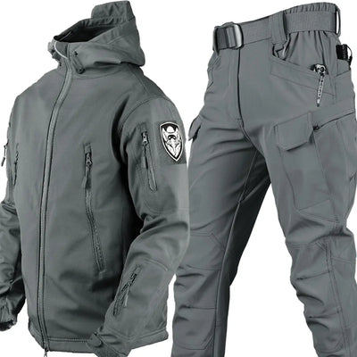 5XL 6XL Low Price Sale of Men's Outdoor New Soft Shell Waterproof and Cut Resistant Thick Wool Fleece Multi Pocket Tactical Set