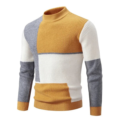 Sweatwear New Men's Autumn and Winter Casual Warm Neck Sweater Knit Pullover Tops  Man Clothes