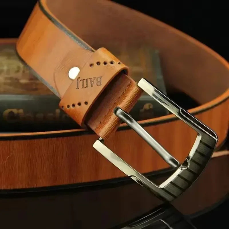 Fashion Luxury Belt For Men PU Leather Belts Metal Pin Buckle High Quality Famous Brand Designer Waist Strap Belts 110cm Length