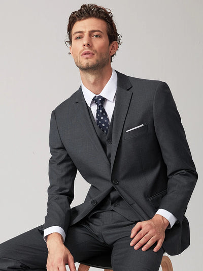 2025 Summer 70% Wool Grey Suit for Men - Premium Business Formal & Wedding Tuxedo Set, Groom's Breathable Blazer & Dress Pants