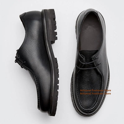 Brown Suede Derby Shoes Thick-Soled Lace-Up Casual Shoes Men's Leather Dress Shoes Office Formal Shoes Men's Leather Shoes
