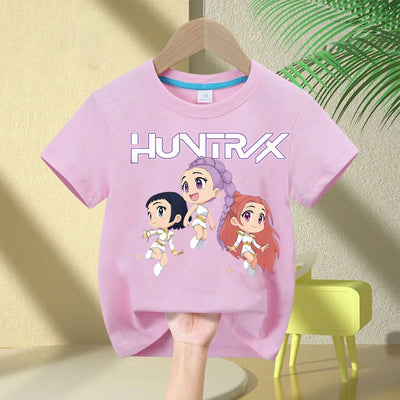 2025 Hot Movie Soft Cotton Baby Girls T Shirt Children's Clothing KPop Demon Hunters Fans Gifts Kids Clothes Fashion Casual Tops