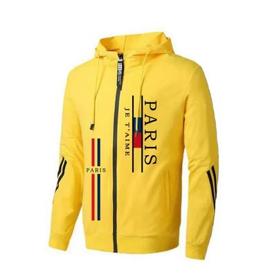 Paris Fashion Men's Tracksuit Zip-up Hoodie Black Sweatpants Autumn Winter Daily Casual Sporty Jogger Set Gym Fitness Sportswear