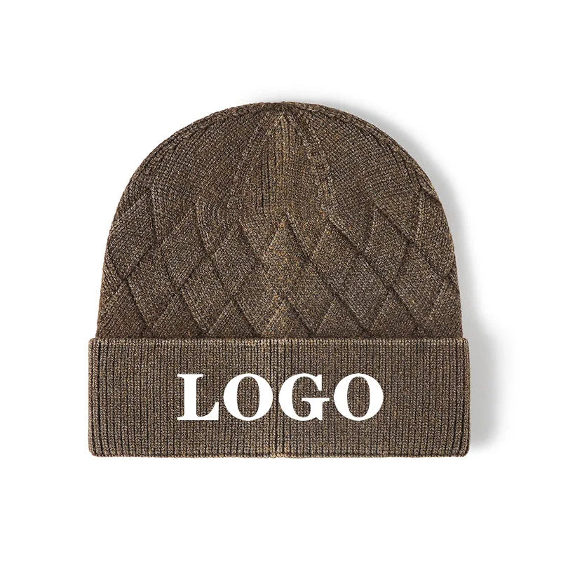 Outdoors Thick Soft Stretch Knitted Hat Hight Quality Elastic Skull Caps Beanies With Custom Logo Embroidery for Man Woman