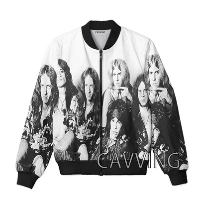 New Fashion Women/Men's 3D Print  Aerosmith Band  Zipper Bomber Jackets Men Overcoat Mens Coat Zip Up Jackets  01