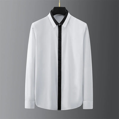 High-end men's shirt printed men's shirt long-sleeved lapel shirt daily outdoor shopping comfortable fabric large size xs-6xl