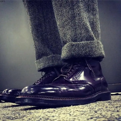 2024 Autumn Winter British Style New Solid Woolen Casual Large Size Suit Pants Men Retro Loose Straight Office Pants  Q23