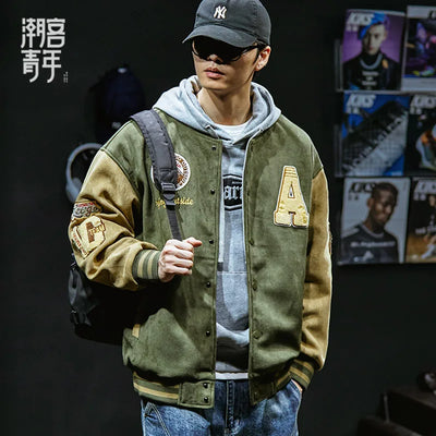 New Baseball Jacket Men Fashion Embroidered Jackets Coats High Street Outwear Man Bomber Jacket Hip Hop Clothing Top