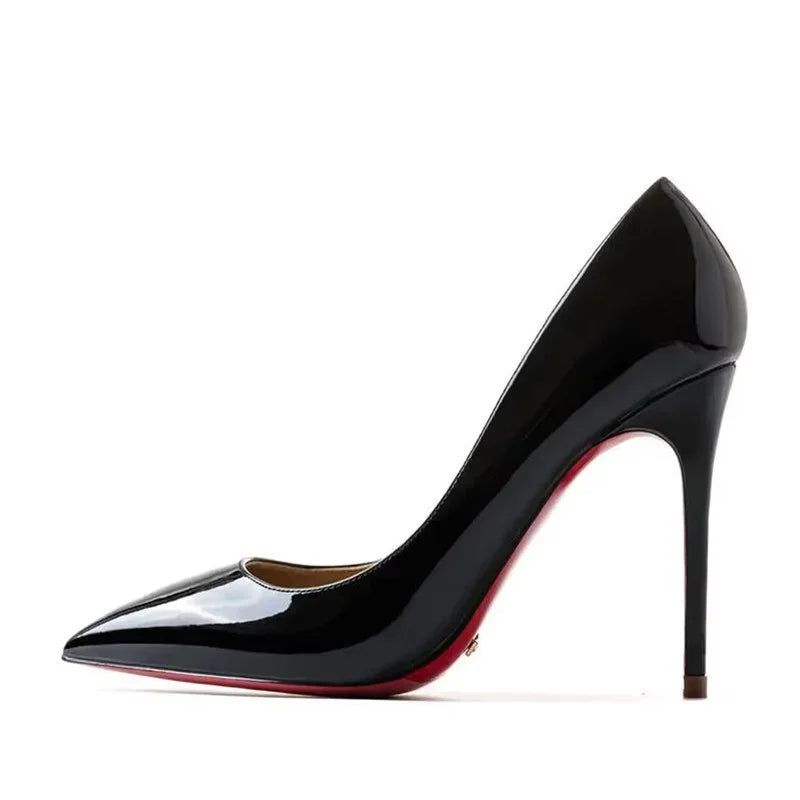 Plus Size 34-44 Sexy Red Shoes Rubber Bottom Pointed Toe Spring Shallow Women Pumps Dress Party Wedding High Heels