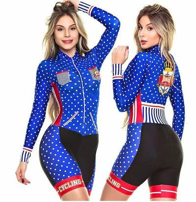 2025 Pro Team Triathlon Suit Women's Cycling Jersey Skinsuit Jumpsuit Maillot Cycling Ropa ciclismo long sleeve set gel