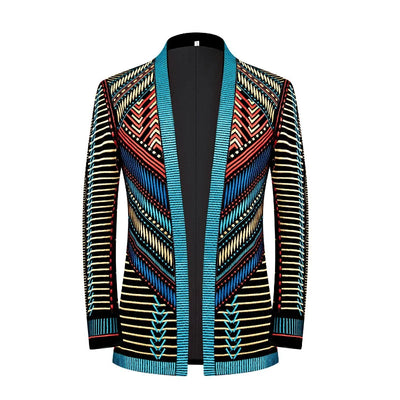 2025 European and American Heavy Full Embroidery Buttonless Blazer Men, Photography Studio Party Wedding Suit  Jackets for Men
