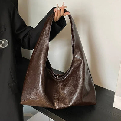 Large Capacity PU Leather Hobo Underarm Bags Autumn Winter Shoulder Bag for Women 2025 New Trend Y2K Handbags and Purses Tote