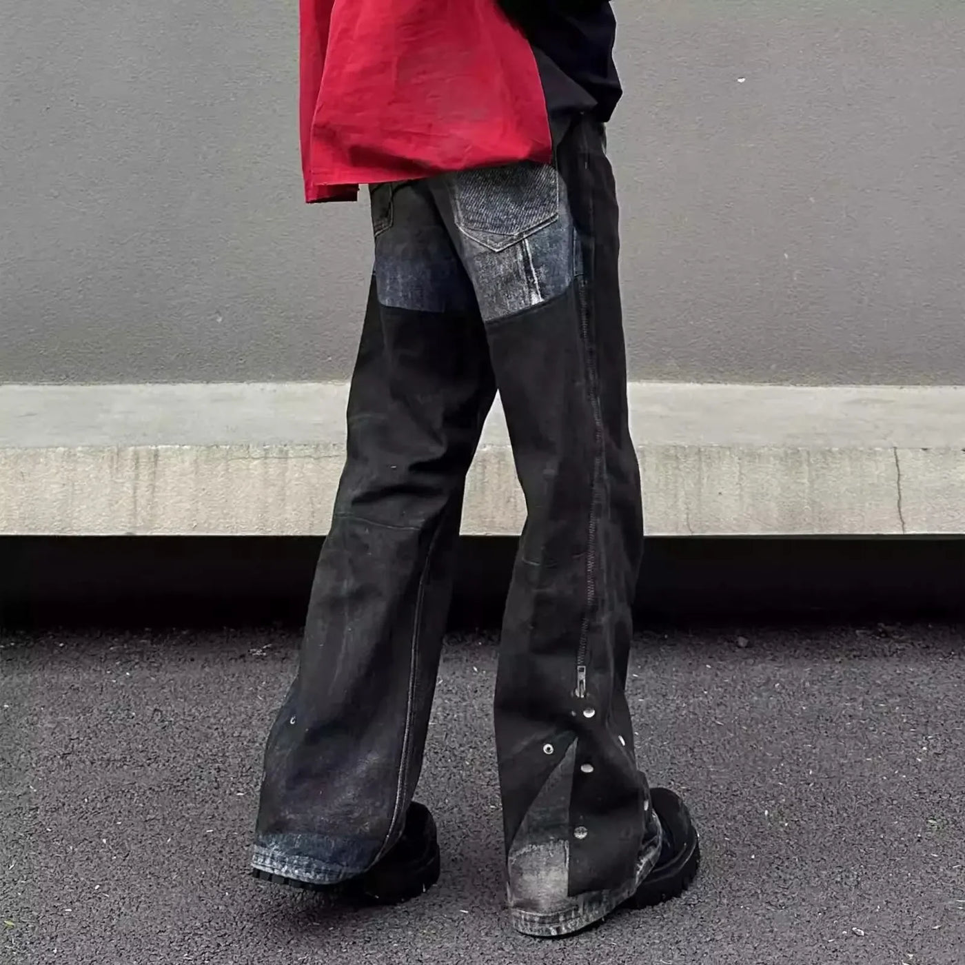 2024 Men's Autumn Straight-Leg Jeans Casual Trendy American Style Washable Coatings Streetwear Leisure Denim Pants