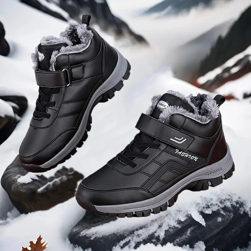 New Fashion Men Winter Snow Boots Women Warm Ankle Boots Non-slip Couple Winter Shoes Waterproof Unisex Plush Boots Size 36-48