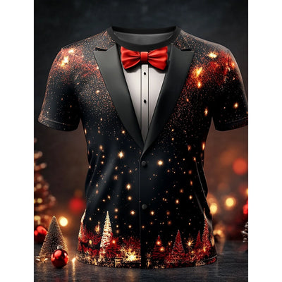 Christmas Tree Snowflake 3D Print T-Shirts Men Women Fashion Cosplay Oversized Short Sleeve T Shirt Male Tees Tops Man Clothing