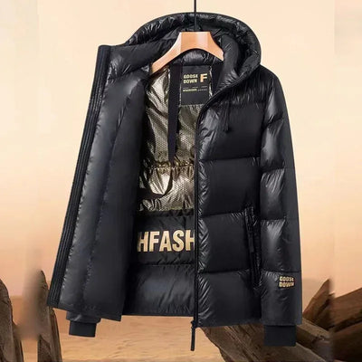 Down Jacket Men Winter Waterproof Goose Jacket Men Luxury Brand Hooded Feather Goose Coat Women Black Puffer Jacket Man 2024 New