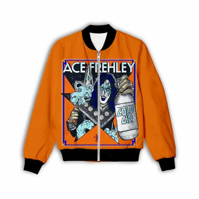 New Fashion Women/Men's 3D Print  Ace Frehley   Zipper Bomber Jackets Men Overcoat Mens Coat Zip Up Jackets    C1