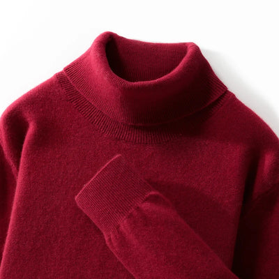 Fall/Winter 12-Needle Flat Lapel 100% Pure Wool Men's Long Sleeve Pullover Knitted Bottoming Shirt Inside