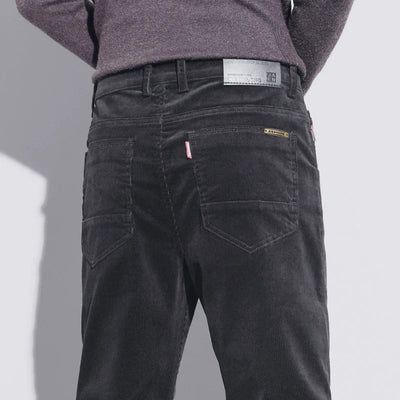 KUBRO High Quality Corduroy Fabric Men's Business Casual Trousers Autumn Korean Style Small Straight Slim Versatile Cargo Pants