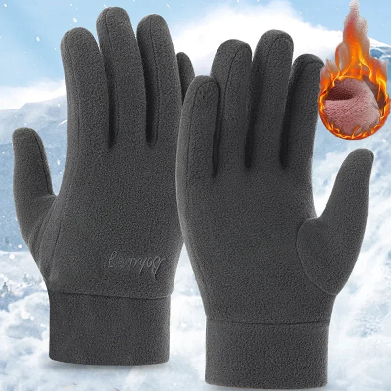 Thicken Fleece Gloves for Men Women Winter Warm Thermal TouchScreen Full Finger Glove Outddor Windproof Skiing Cycling Mittens