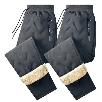 Thiened Lamb Velvet Men's Winter Outdoor Cold-resistant Warm Fce Lined Pants Large Size down Cotton Pants