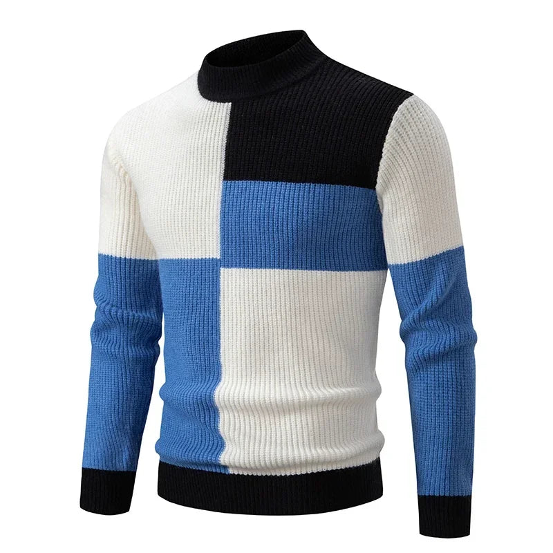Sweatwear New Men's Autumn and Winter Casual Warm Neck Sweater Knit Pullover Tops  Man Clothes