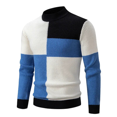 Sweatwear New Men's Autumn and Winter Casual Warm Neck Sweater Knit Pullover Tops  Man Clothes