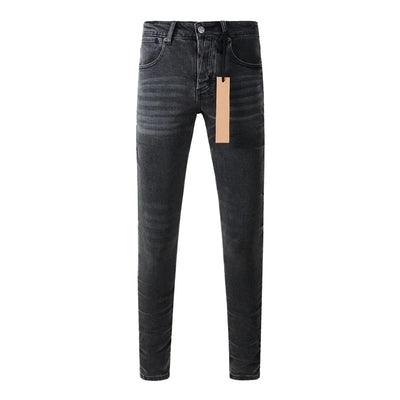 25fw High Street Men's Jeans Paint Hole Trend Low Rise Skinny Denim Pants Pleated Ripped Solid Trousers