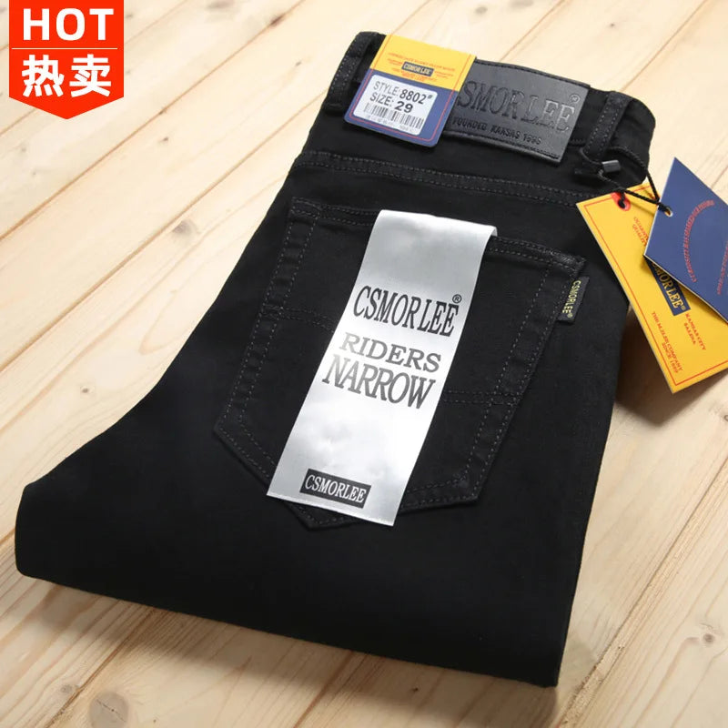 25fw High Street Men's Jeans Paint Hole Trend Low Rise Skinny Denim Pants Pleated Ripped Solid Trousers