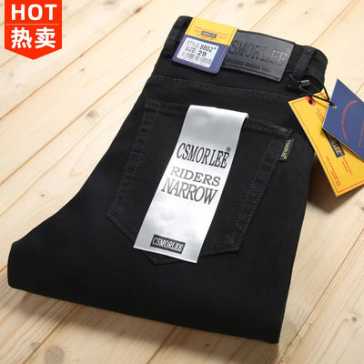 25fw High Street Men's Jeans Paint Hole Trend Low Rise Skinny Denim Pants Pleated Ripped Solid Trousers