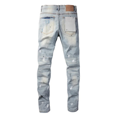 2025  Jeans Men's Vintage High-Waist Skinny  Denim Trousers Low-Rise Repairable Top Quality Streetwear Pants 9006