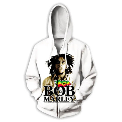 New Fashion 3D Print BOB MARLEY  Zipper Hoodies Zip Up Hooded Sweatshirts Harajuku Hoodie Hip Hop Sweatshirts  H02