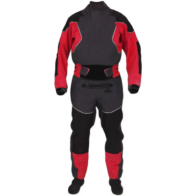4-layer Kayak Dry Suit For Men Latex Gaskets on Neck and Wrist Dual-adjustable Overskirt, Hook-and-loop Neoprene Locks Down