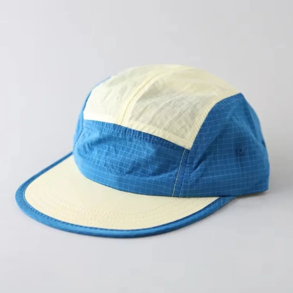 Casual Japanese Style Splicing Baseball Cap Quick-drying Adjustable Sunshade Cap Thin 5-Panel Sun Visor Cap Unisex