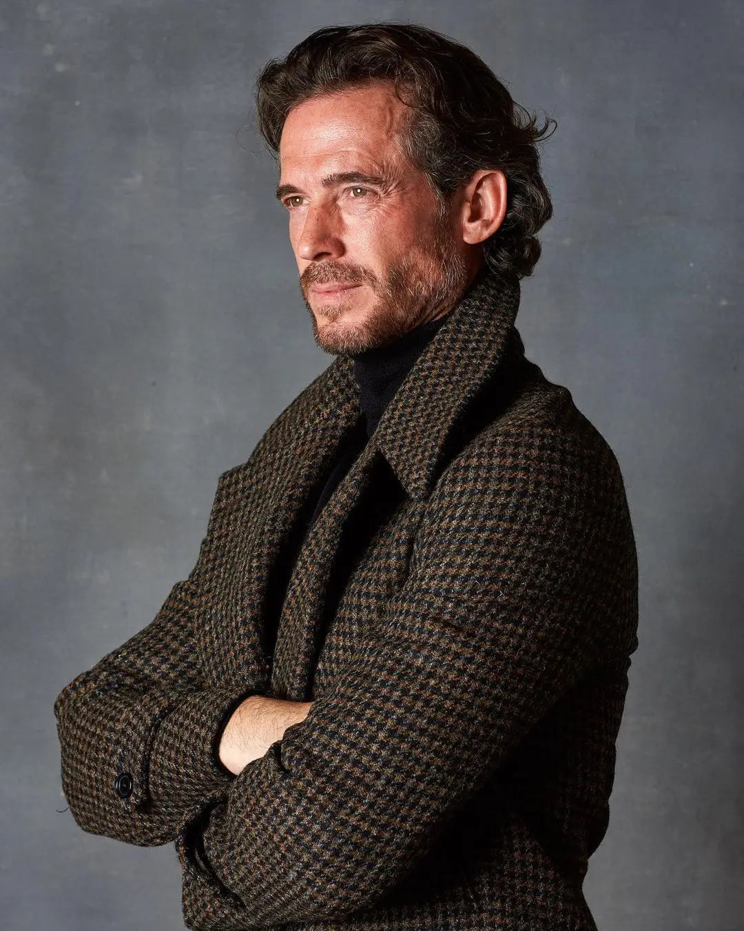 Winter Men Suit Woolen Classic One-Piece Coat Vintage Small Lattice Closure Collar Jacket Wedding Tuxedos Hot Sale Customized