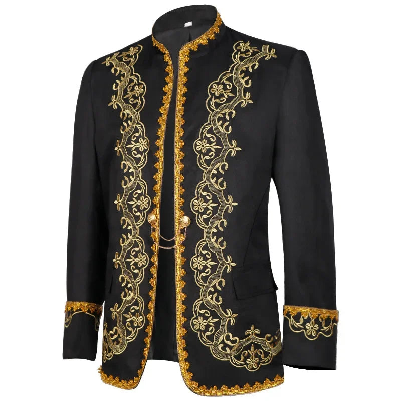 2025 Europe and USA  Gold-encrusted Court Dress Jacket for Men and Women,medieval Prom Performance Clothing,Halloween Costumes