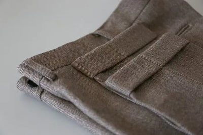 Autumn New Warm Wool Herringbone Casual Pants British Retro Woolen Loose Straight Pants for Men