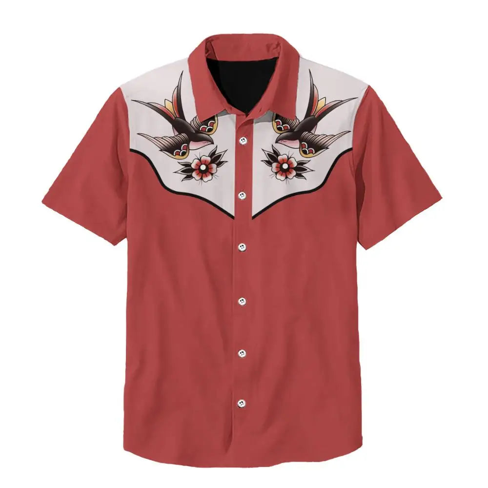 Summer Men's Shirt Outdoor Casual Short Sleeve Hawaii Shirts For Men Fashion Oversized Clothing Button Cardigan Laper Tops