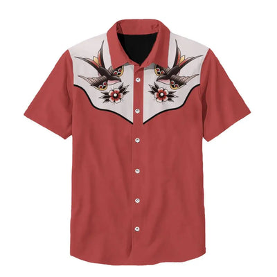 Summer Men's Shirt Outdoor Casual Short Sleeve Hawaii Shirts For Men Fashion Oversized Clothing Button Cardigan Laper Tops