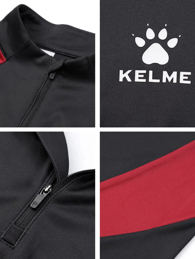 KELME Karl Mei Half Zipper Long Sleeve Sports Hoodie Men's Running Training Soccer Hoodie Basketball Jacket