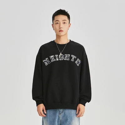 Casual Loose Long Sleeve round Neck Sweatshirt Embroidery for Men Autumn Fashion Brand Couple Matching Comfortable Streetwear