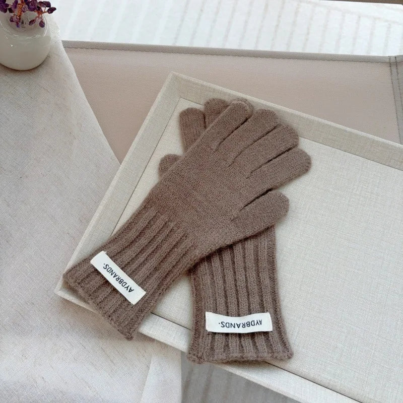 4-11Y Children's Gloves Versatile Boys Girls Split Finger Gloves with Hole Touchable Screen Autumn Winter Baby Knitted Glove