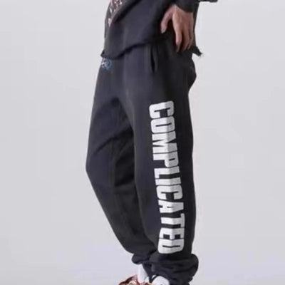 High Street Retro Fall Winter Hip Hop Casual Pants Washed Graffiti Printed Men Women Bunch Leg Saint High Quality Sweatpants