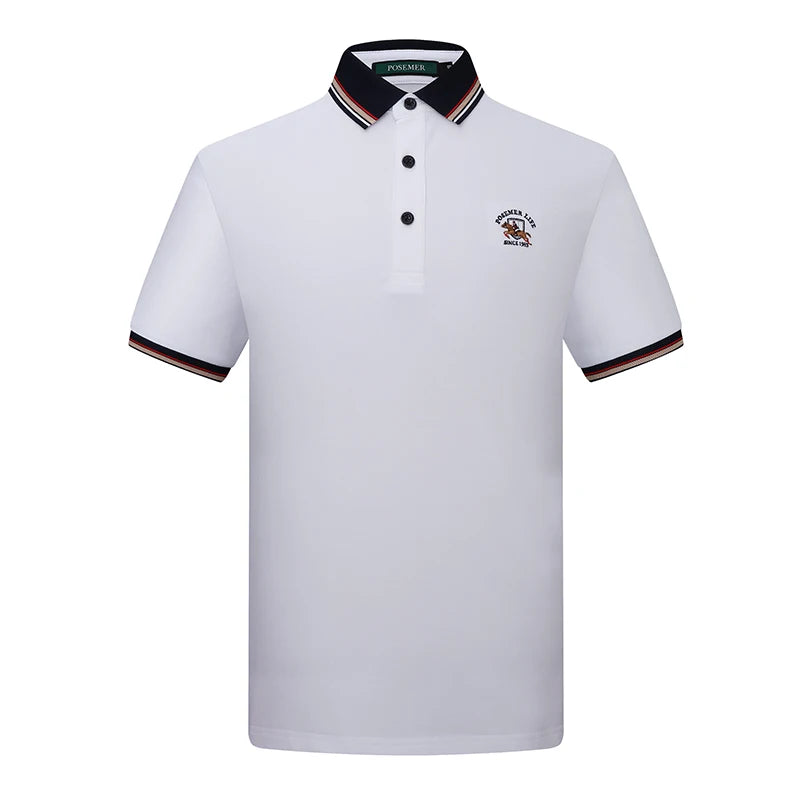 Posemer Men's ort Sve  irt Casual Busin Pure Color Summer New Faion Urban Sle Cotton Polyester Blend T-irt