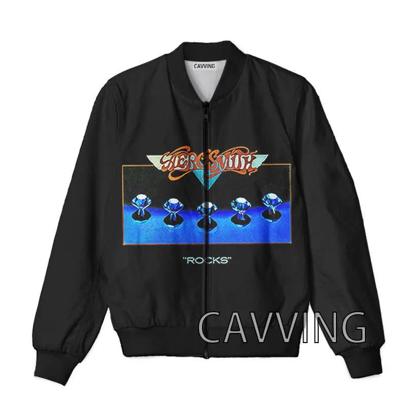 New Fashion Women/Men's 3D Print  Aerosmith Band  Zipper Bomber Jackets Men Overcoat Mens Coat Zip Up Jackets  01